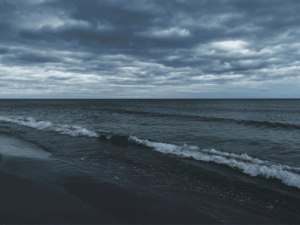 Rainy Cape May beach