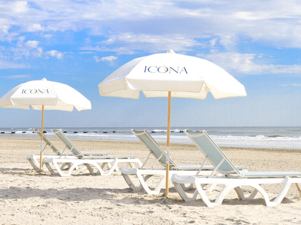 ICONA beach umbrellas on Diamond Beach