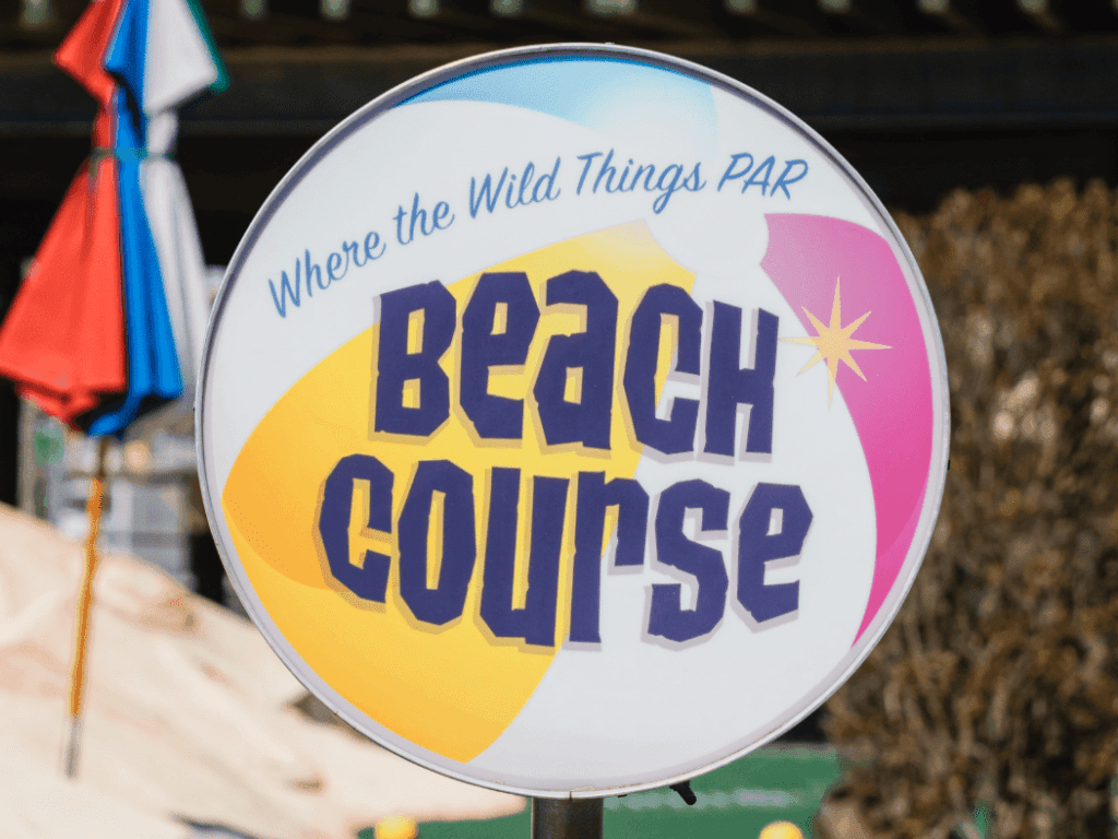 Where the Wild Things PAR Beach Course sign