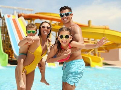 Family at a waterpark on the Wildwood boardwalk