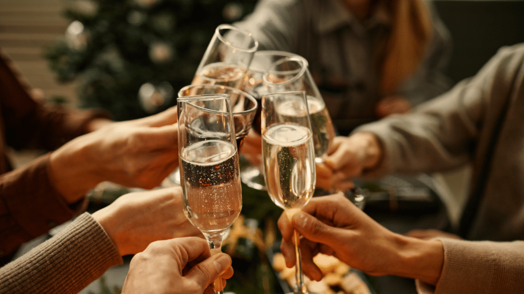 Champagne toast on New Year's Eve at the Jersey Shore